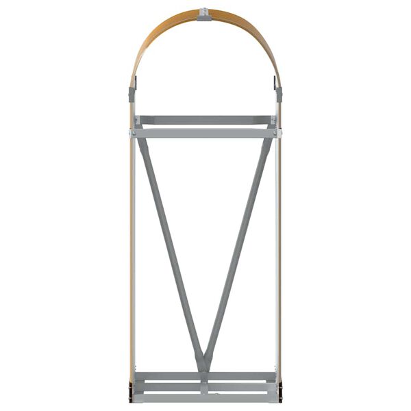 vidaXL brændestativ 40x45x100 cm galvaniseret stål trælook