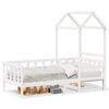 vidaXL daybed med tag 80x200 cm massivt fyrretr&aelig; hvid