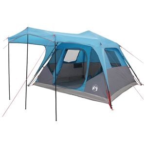 vidaXL Familietelt med tag Bl&aring; 305 x 275 x 190 cm Polyester og St&aring;l
