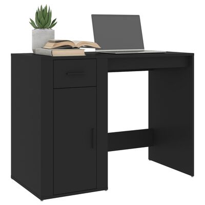 vidaXL skrivebord 100x49x75 cm konstrueret træ sort