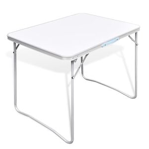 Sammenfoldeligt campinbord med metalramme 80 x 60 cm