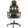 vidaXL gamingstol m. massagefunktion kunstlæder sort guldfarvet