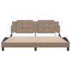 vidaXL sengeramme med LED uden madras Zadar 180x200 cm cappuccinofarvet