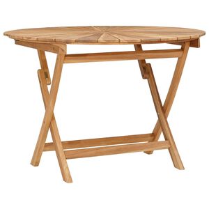 vidaXL Sammenklappeligt havebord Naturfarvet &Oslash; 110 x 75 cm