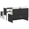 vidaXL spisebordss&aelig;t til haven 3 dele med hynder polyrattan sort