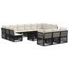 vidaXL Havesofa S&aelig;t 14 stk. Sort polyrattan