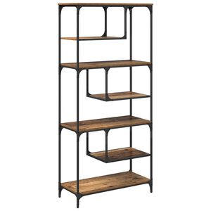 vidaXL Bogreol Gammelt tr&aelig; 81 x 36 x 176 cm Konstrueret tr&aelig;