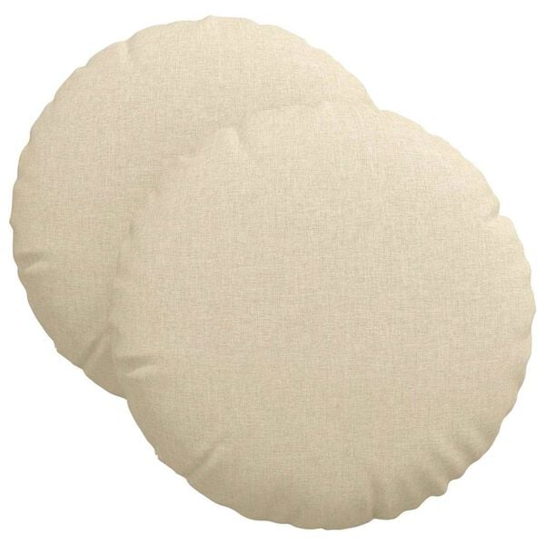 vidaXL S&aelig;depuder 2 pcs Creme &Oslash;40 x 13 cm Stof