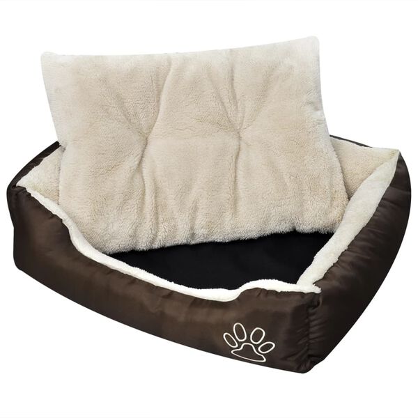 vidaXL hundeseng XXL brun og beige