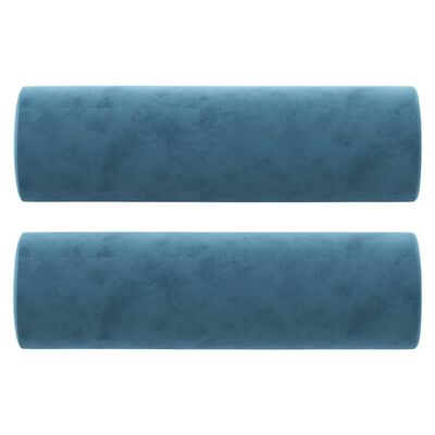 vidaXL 2-personers sofa med pyntepuder 120 cm velour blå