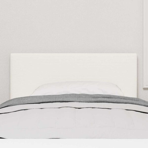 vidaXL LED sengegavl med LED -strimmellys Creme 100 cm Polyester