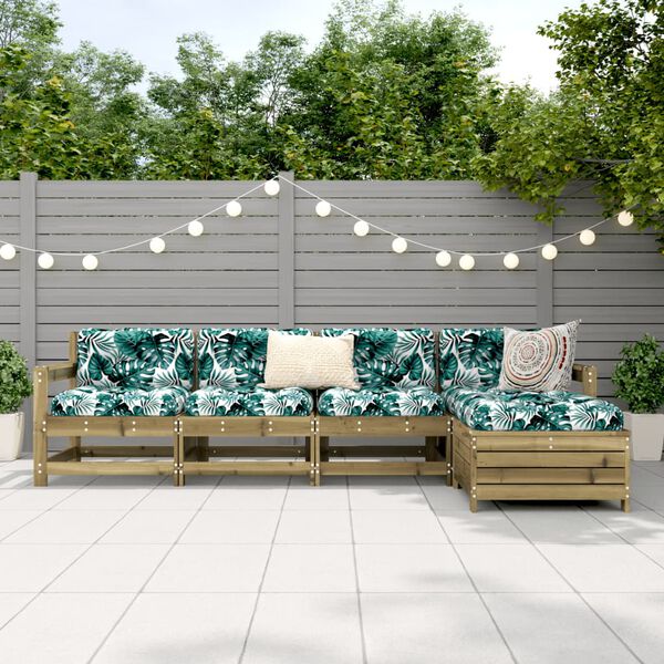 vidaXL sofas&aelig;t til haven 5 dele impr&aelig;gneret fyrretr&aelig;