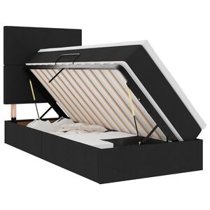 vidaXL Seng med opbevaring og madras Sort 90 x 190 cm Stof