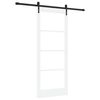 vidaXL Skyded&oslash;r 83 x 202 cm Massivt fyrretr&aelig; og glas Hvid