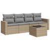 vidaXL sofas&aelig;t til haven 5 dele med hynder polyrattan beige