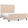 vidaXL sengeramme med sengegavl 140x200 cm kunstl&aelig;der cappuccinofarvet