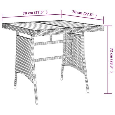vidaXL spisebordssæt til haven 5 dele polyrattan grå