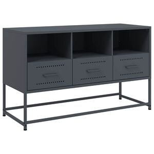 vidaXL tv-bord 100,5x39x60,5 cm st&aring;l antracitgr&aring;