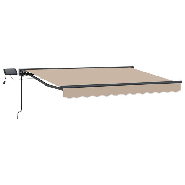 vidaXL Manuel markise-ramme med LED-lys Beige 3,5 x 2,5 m