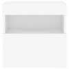 vidaXL væghængt tv-bord med LED-lys 40x30x40 cm hvid