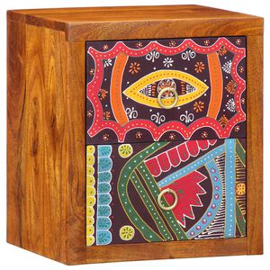 vidaXL Natskab med skuffe Brun 35 x 30 x 40 cm Massivt Akacietr&aelig;