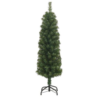 vidaXL smalt kunstigt juletræ med juletræsfod 120 cm PVC grøn