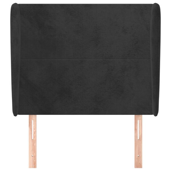 vidaXL sengegavl med kanter 83x23x118/128 cm fløjl sort