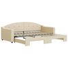 vidaXL daybed med udtr&aelig;k 90x200 cm stof cremefarvet