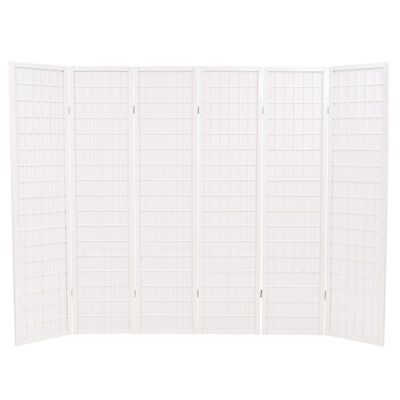 vidaXL foldbar 6-panels rumdeler japansk stil 240 x 170 cm hvid