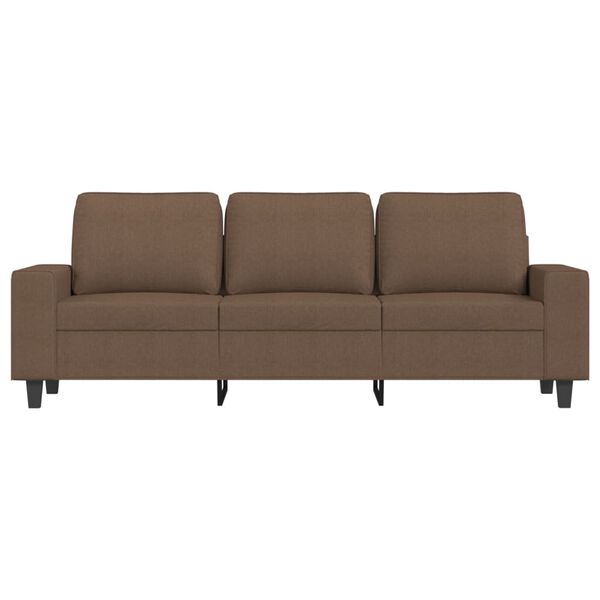 vidaXL 3-personers sofa med fodskammel 180 cm stof Brun