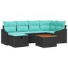 vidaXL Havesofa S&aelig;t 7 stk. Sort polyrattan