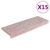 vidaXL trappem&aring;tter 15 stk. 65x21x4 cm lyser&oslash;d rektangul&aelig;r kant