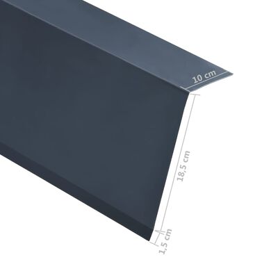vidaXL tagkantplader 5 stk. L-form 170 cm aluminium antracitgrå