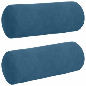 vidaXL Bolsterpuder 2 pcs Bl&aring; &Oslash; 15 x 40 cm Velourstof