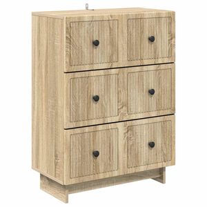 vidaXL Skuffeskab Sonoma-eg 66 x 34,5 x 90 cm Konstrueret tr&aelig;