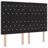vidaXL LED sengegavl med LED-lysstrimler Sort 160 cm Fl&oslash;jl