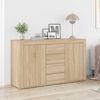 vidaXL Sideboard med skuffe Sonoma eg 120 x 36 x 69 cm Konstrueret træ