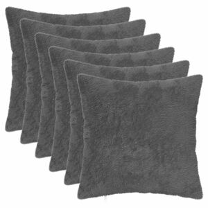 vidaXL Pudebetr&aelig;k 6 stk. HEERLEN M&oslash;rkegr&aring; 30 x 30 cm Faux Kanin Pels