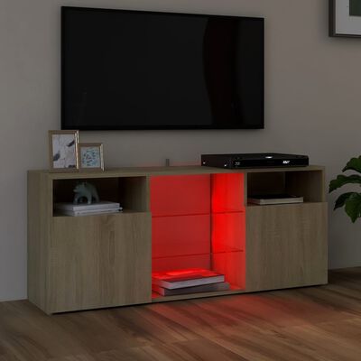 vidaXL tv-bord med LED-lys 120x30x50 cm sonoma-eg