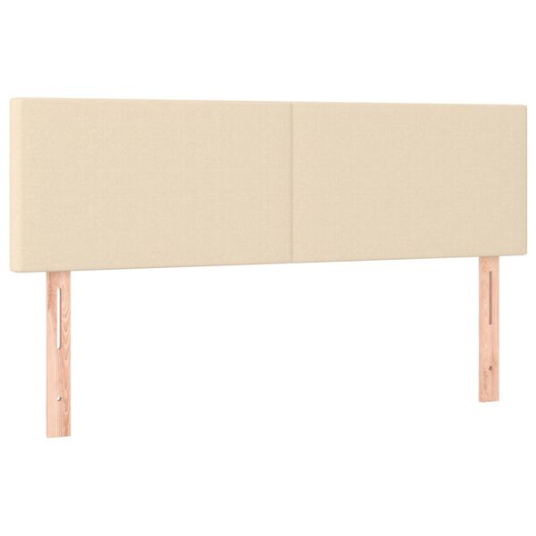 vidaXL sengegavle 2 stk. 72x5x78/88 cm stof cremefarvet