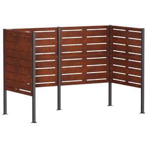 vidaXL Skjuler til affaldsbeholder 167 x 85 x 113 cm Cortenst&aring;l Rusten