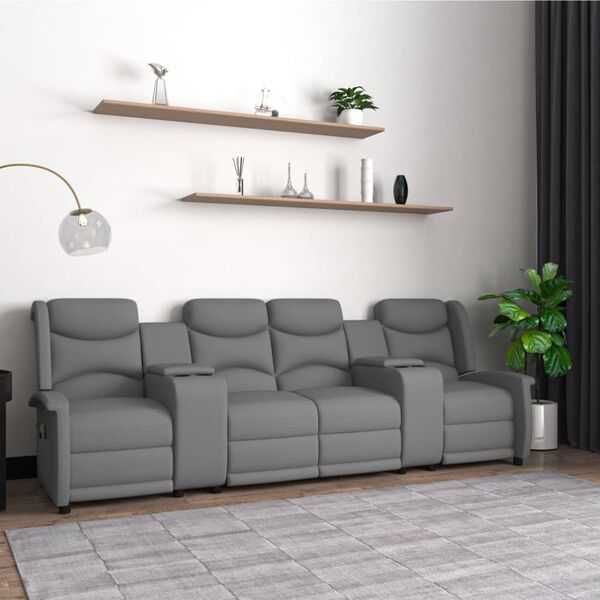 vidaXL 4-personers massagestol med kopholdere lysegr&aring;