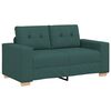 vidaXL Sofa 3 pcs Mørkegrøn Linned-blandet stof