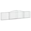vidaXL buede gabionkurve 6 stk. 400x30x80/100 cm galvaniseret jern