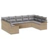 vidaXL Havesofa S&aelig;t 9 stk. Beige polyrattan