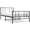 vidaXL sengeramme med sengegavl og fodg&aelig;rde 90x190 cm metal sort