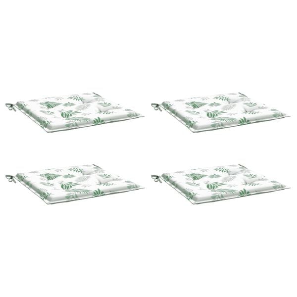 vidaXL hynder til havestol 4 stk. 50x50x4 cm stof bladm&oslash;nster