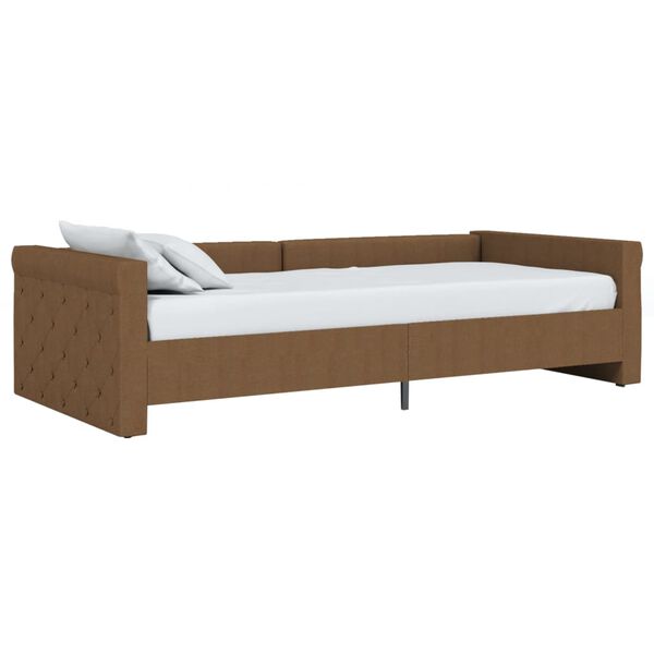 vidaXL daybed med madras og USB 90x200 cm stof brun