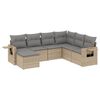 vidaXL sofas&aelig;t til haven 7 dele med hynder polyrattan beige