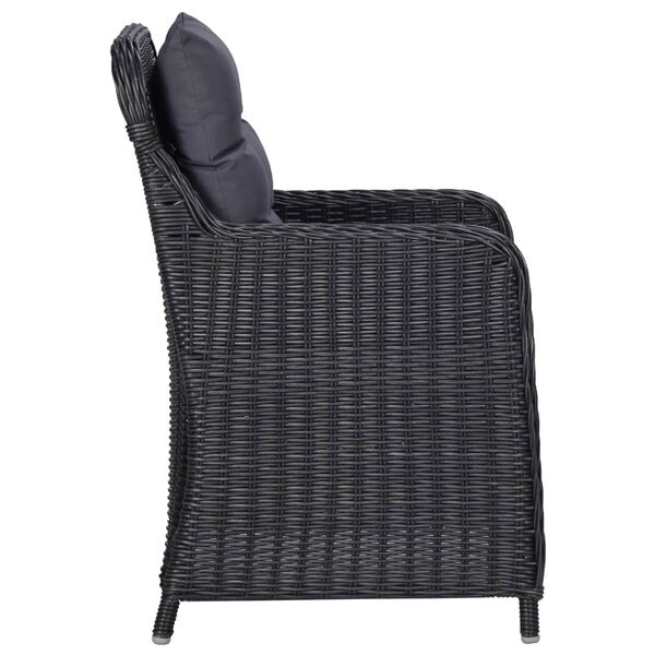 vidaXL havestole 2 stk. med hynder polyrattan sort